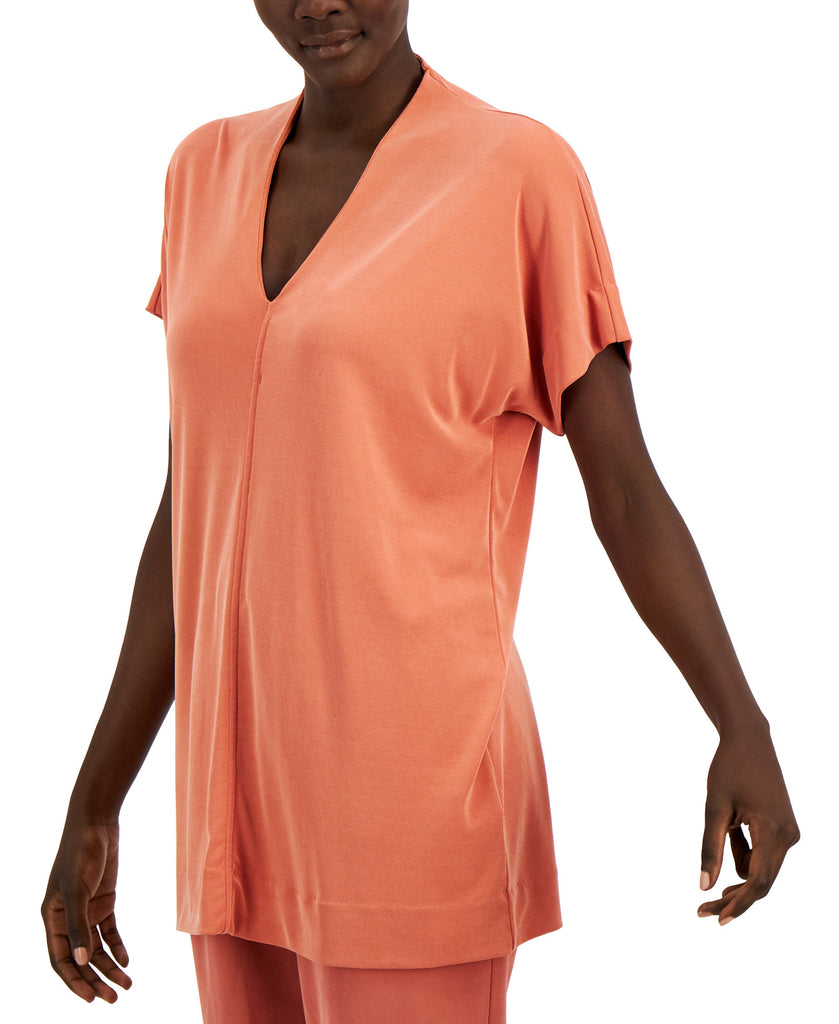 Alfani Women V Neck Exposed Seam Top