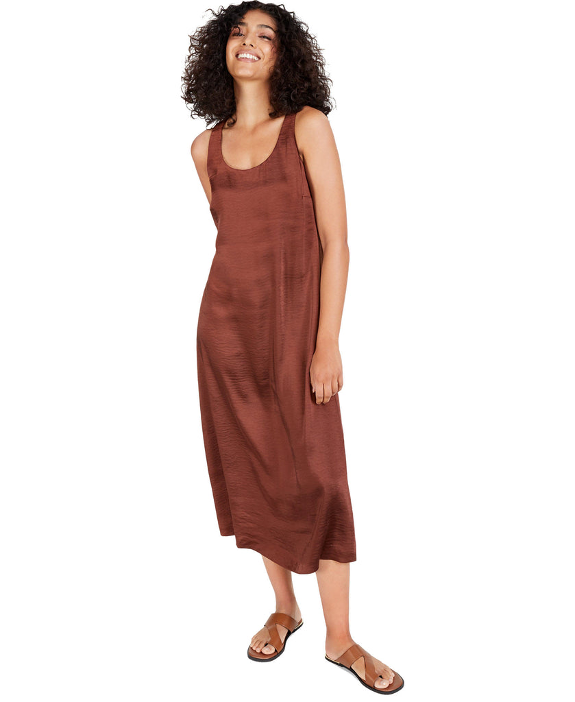 Alfani Women Satin Midi Dress Choc Fondant