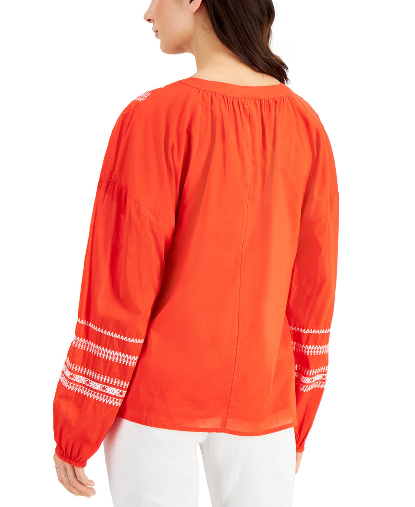 Style & Co Women Embroidered Peasant Top