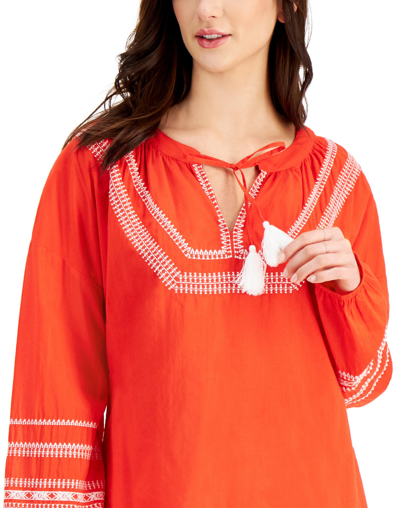 Style & Co Women Embroidered Peasant Top