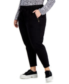 Celebrity Pink Women Plus Trendy Zip Pocket Pull On Pants Black