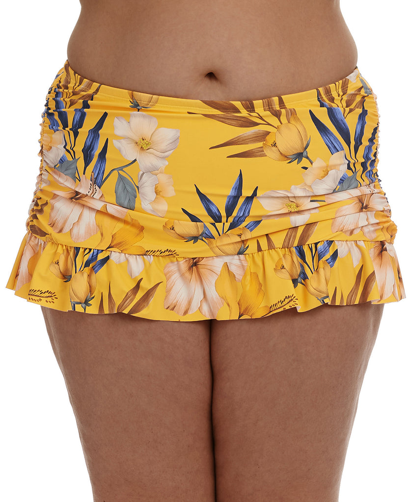 La Blanca Women Plus Belle Fiore Skirted Swim Bottoms Marigold