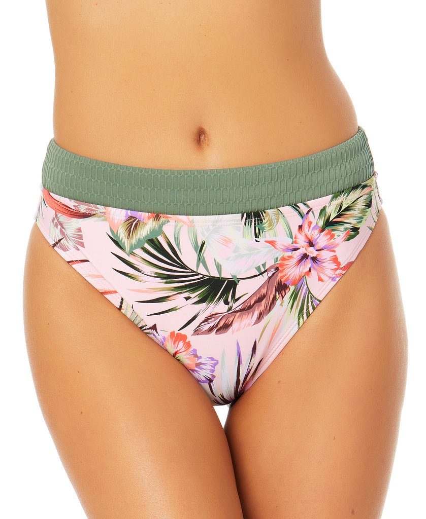 California Waves Women Contrast Waistband Bikini Bottoms Multi