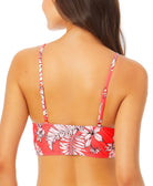 California Waves Women Floral Print Lace Up Front Bikini Top