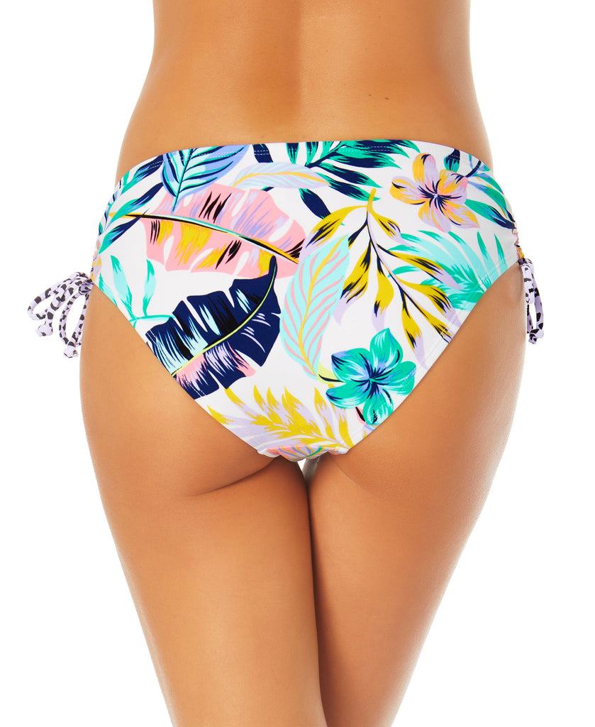 California Waves Women Mid Rise Side Ruched Bikini Briefs