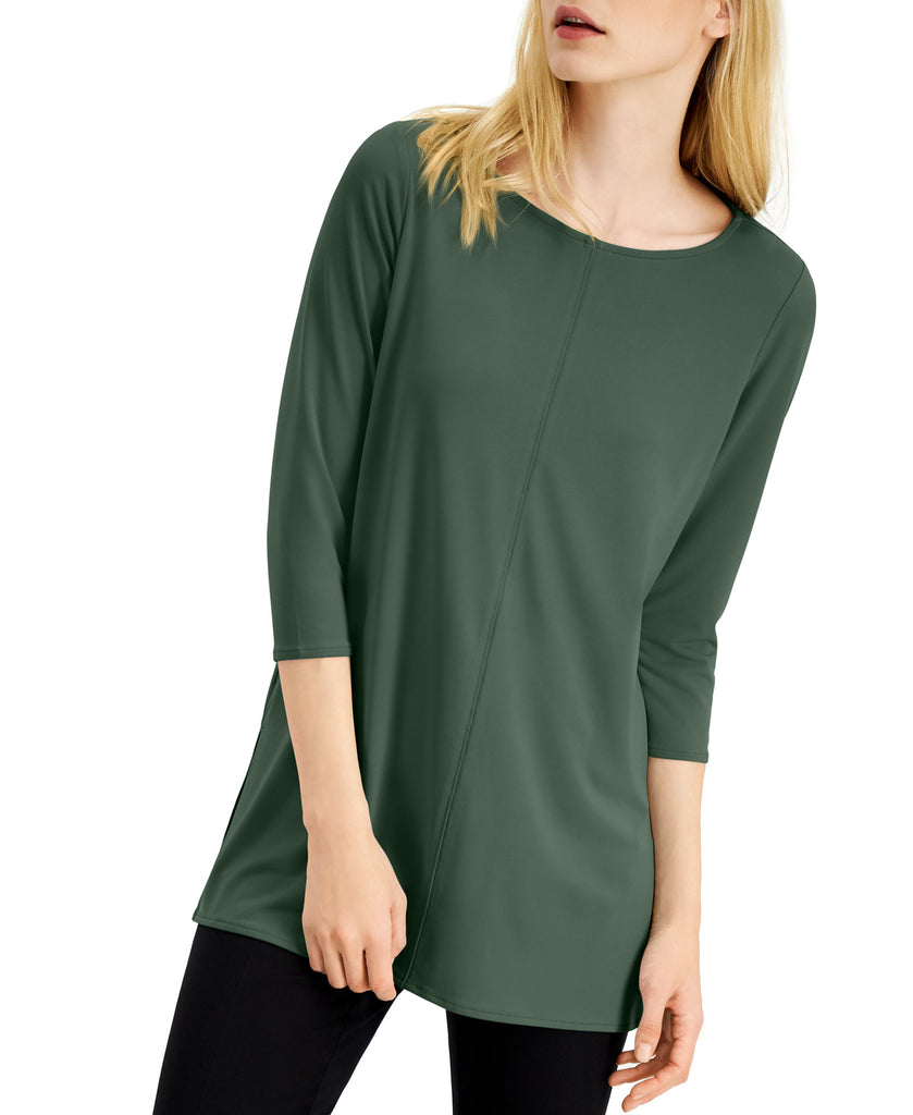 Alfani Women Boat Neck 3 4 Sleeve Tunic Blooming Cactus