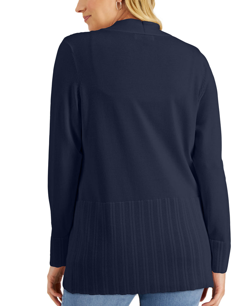 Karen Scott Women Open Front Cardigan