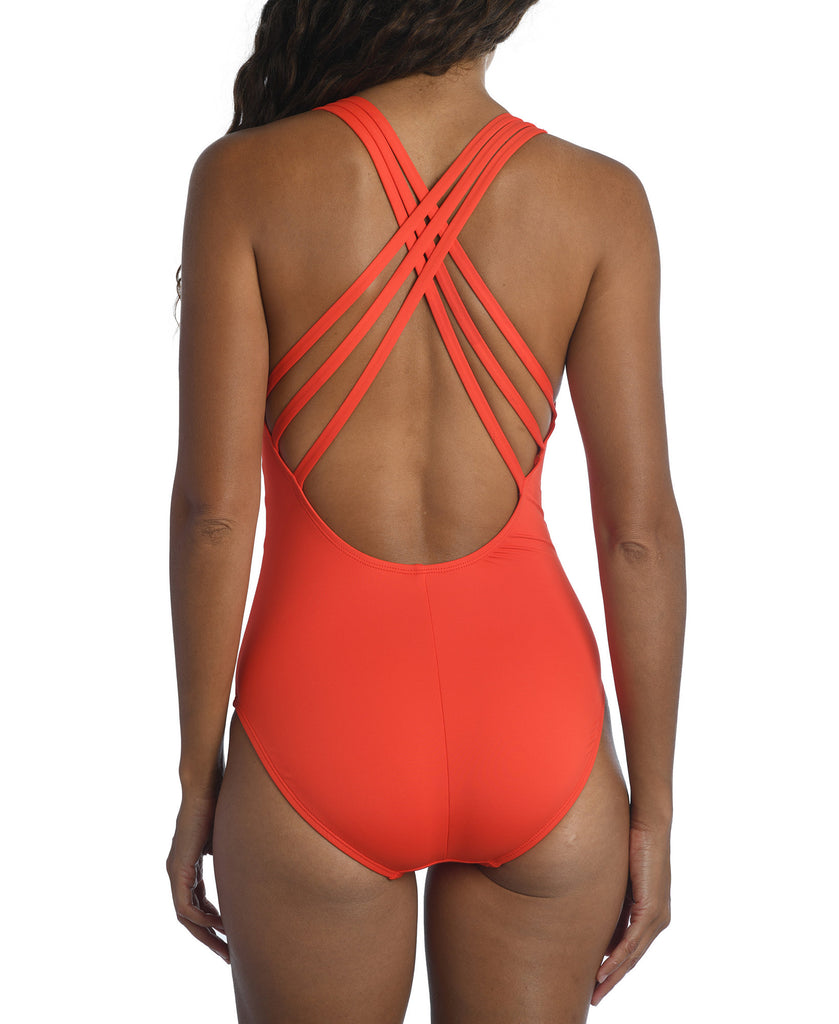 La Blanca Women Island Goddess Tummy Control Strappy One Piece Swimsuit