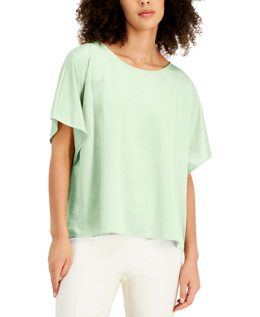 Alfani Women Draped Sleeve Top Pistachio Green