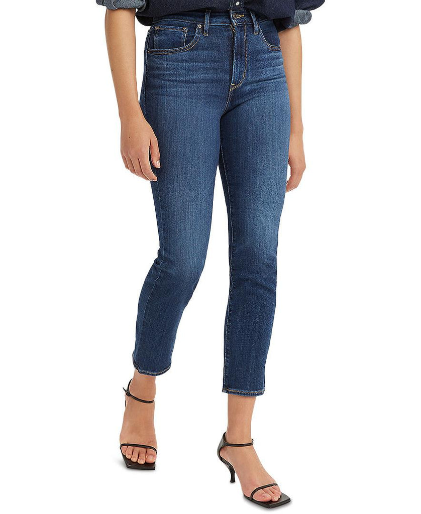 Levis Women 724 Straight Leg Cropped Jeans Chelsea Scrape