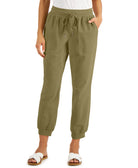 Style & Co Women Petite Crepe Jogger Pants Relish