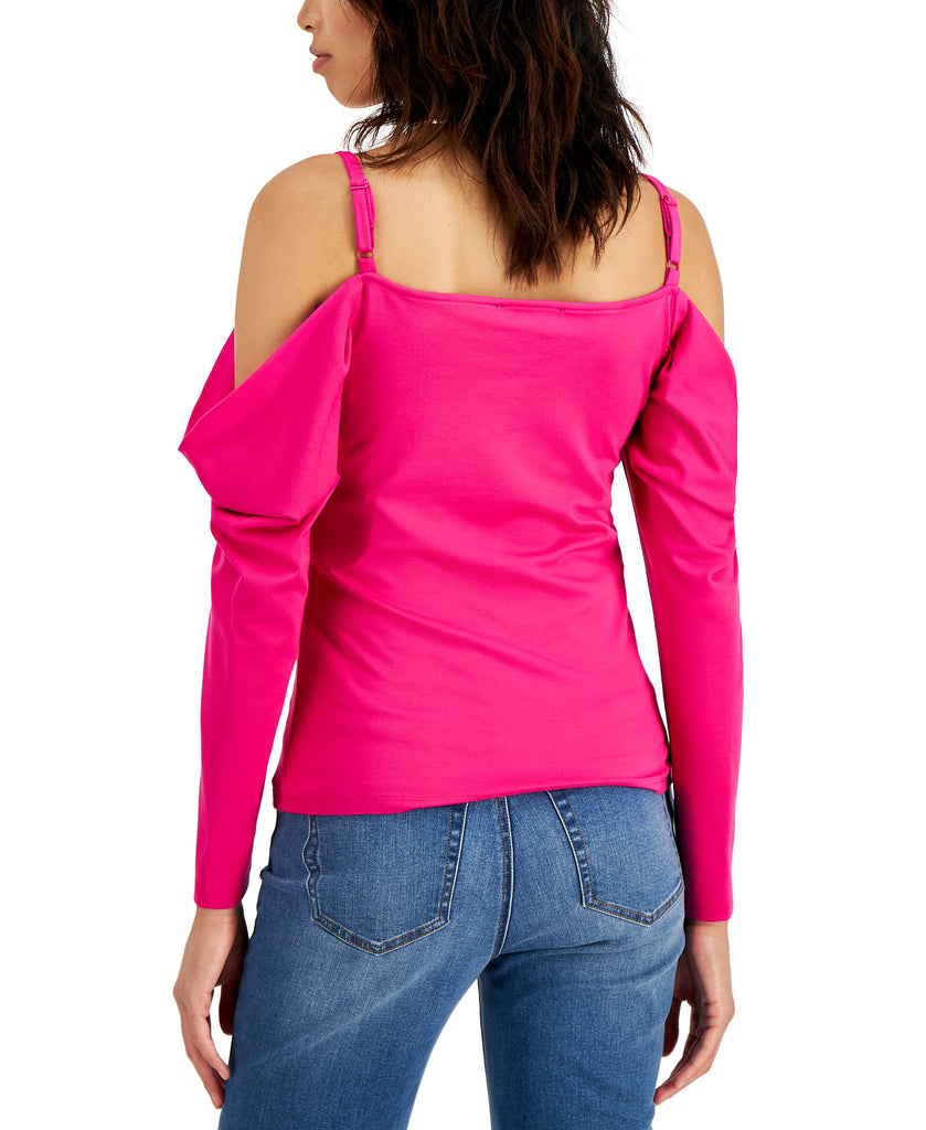 INC International Concepts Women Cold Shoulder Drape Sleeve Top