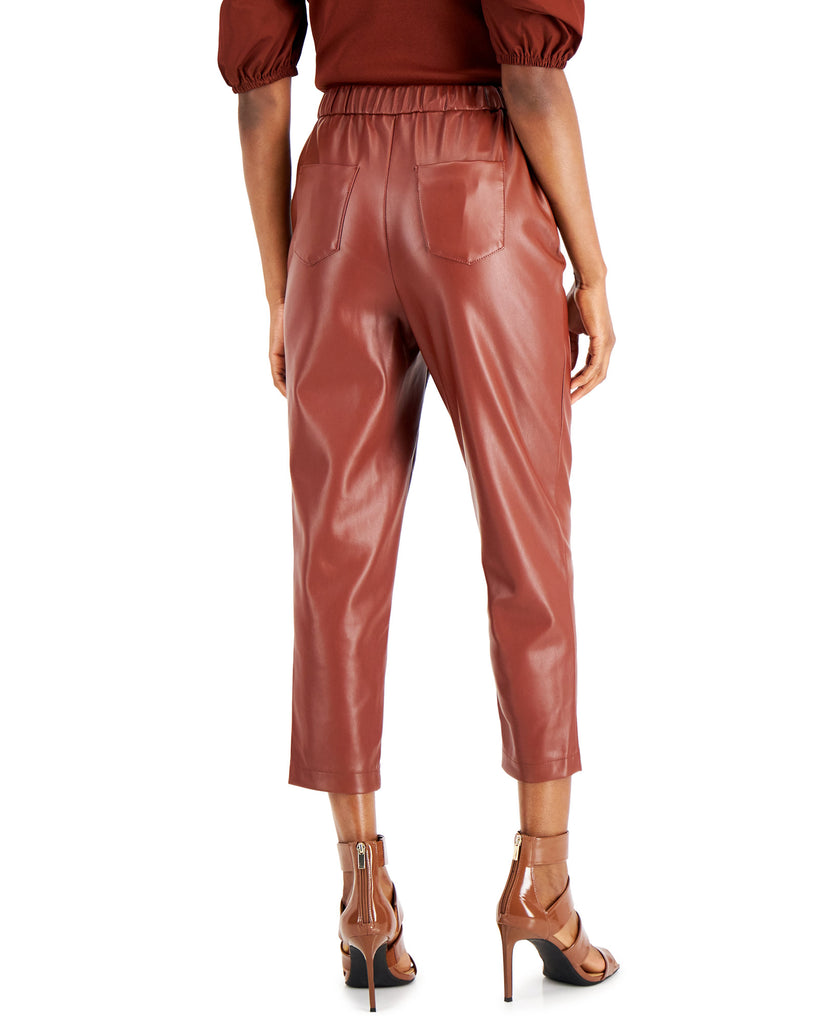 INC International Concepts Women Faux Leather Cropped Pants