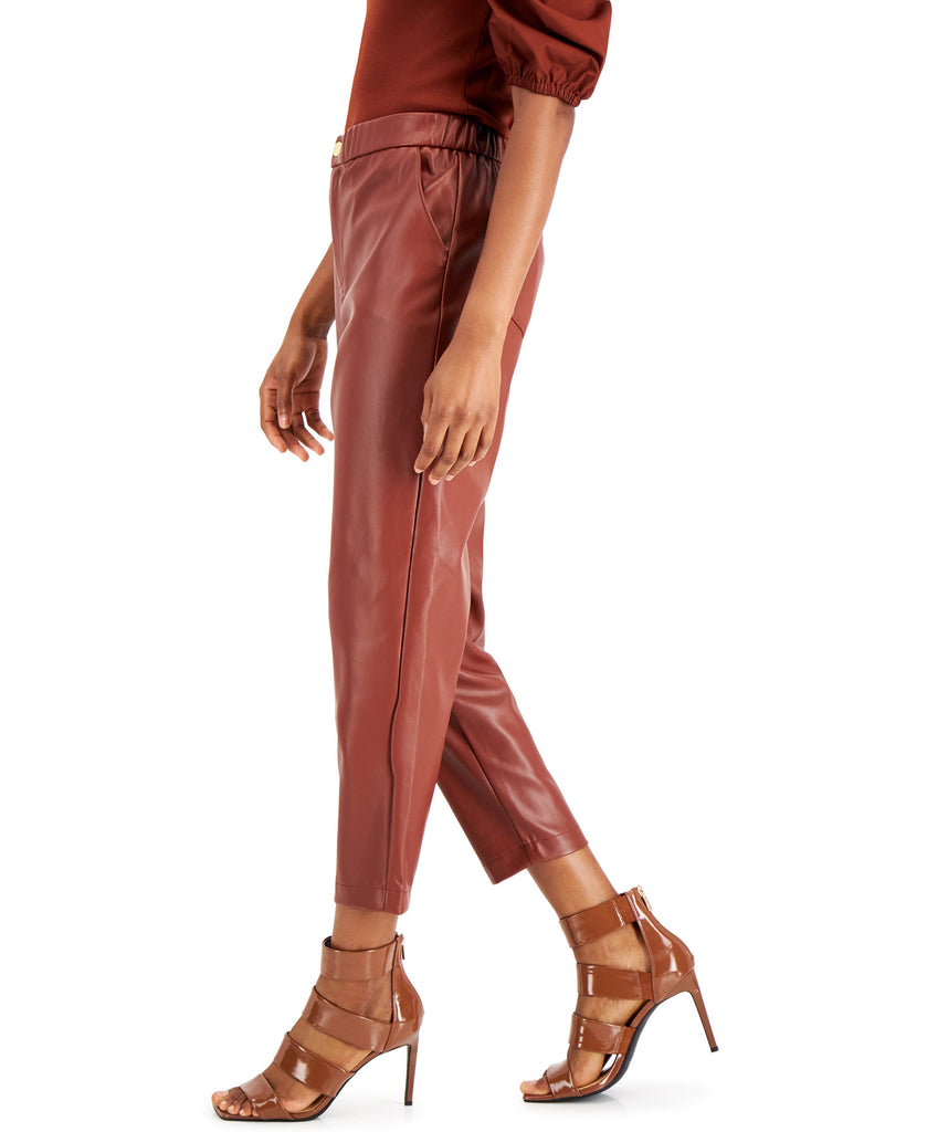 INC International Concepts Women Faux Leather Cropped Pants