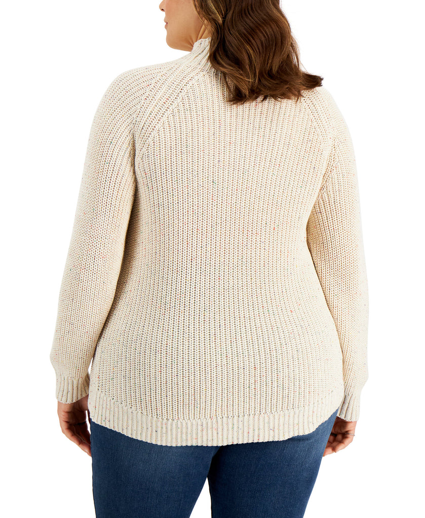 Style & Co Women Plus Nep Funnel Neck Sweater