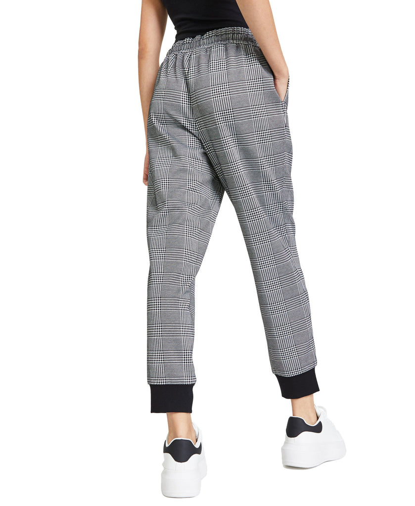 Bar III Women Tapered Plaid Joggers