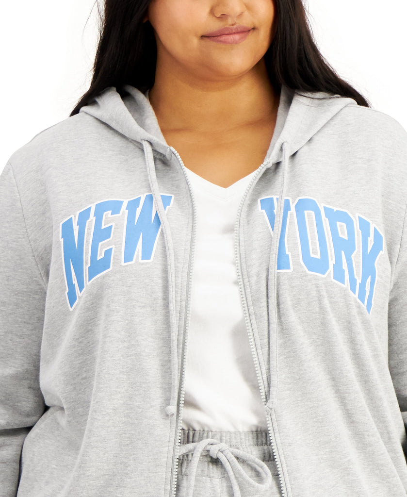 Rebellious One Women Plus Trendy New York Print Sweatshirt