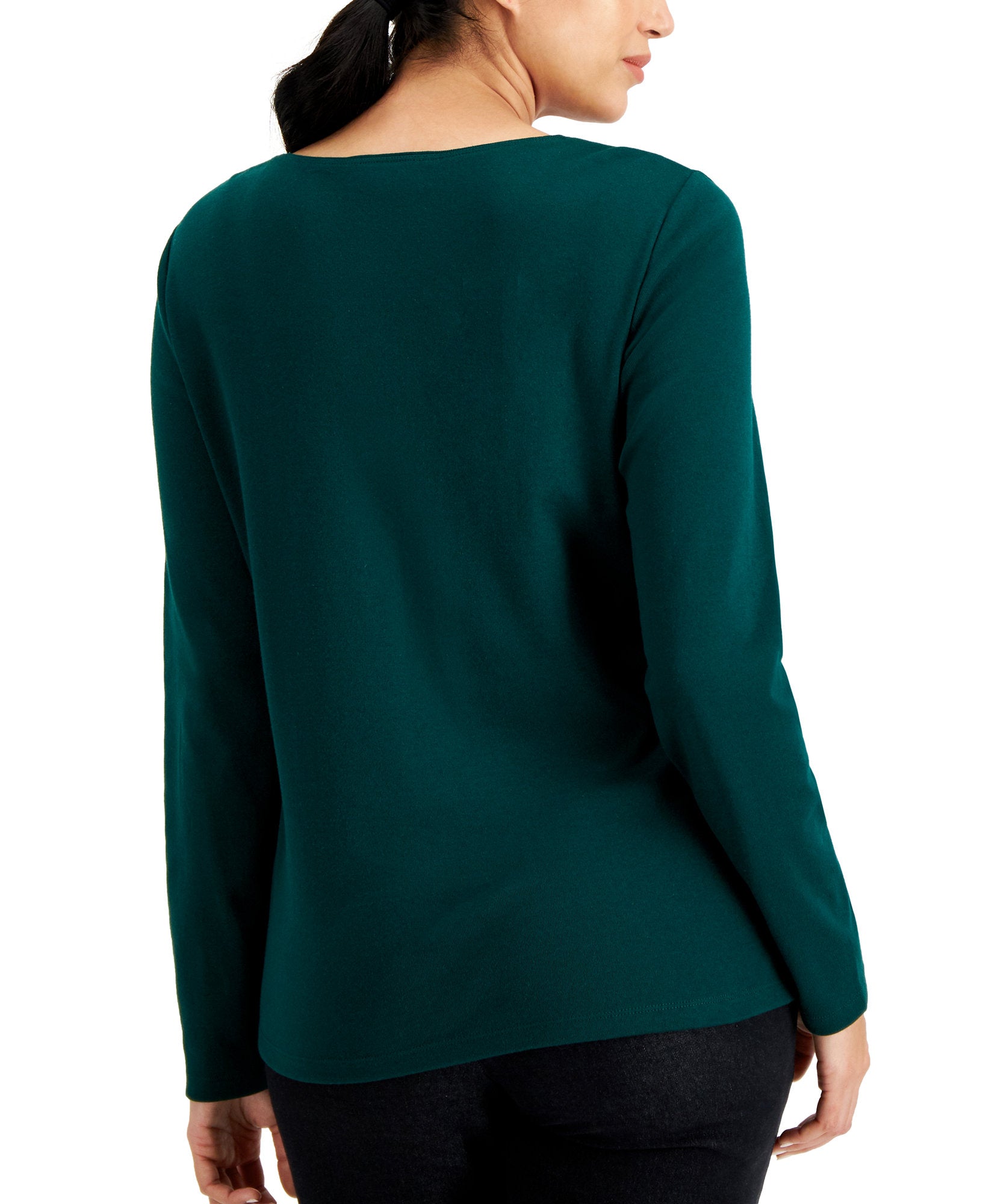 Karen Scott Women Petite Cotton Holiday Top