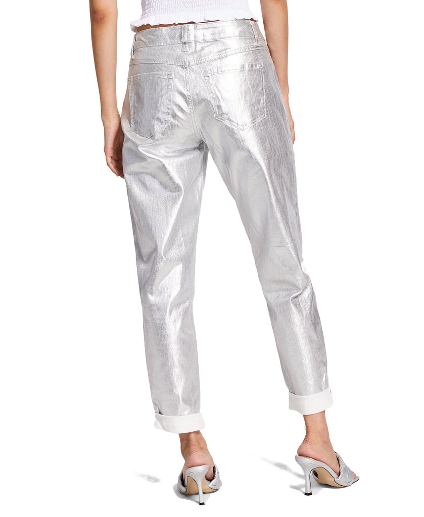 INC International Concepts Women Metallic Boyfriend Jeans