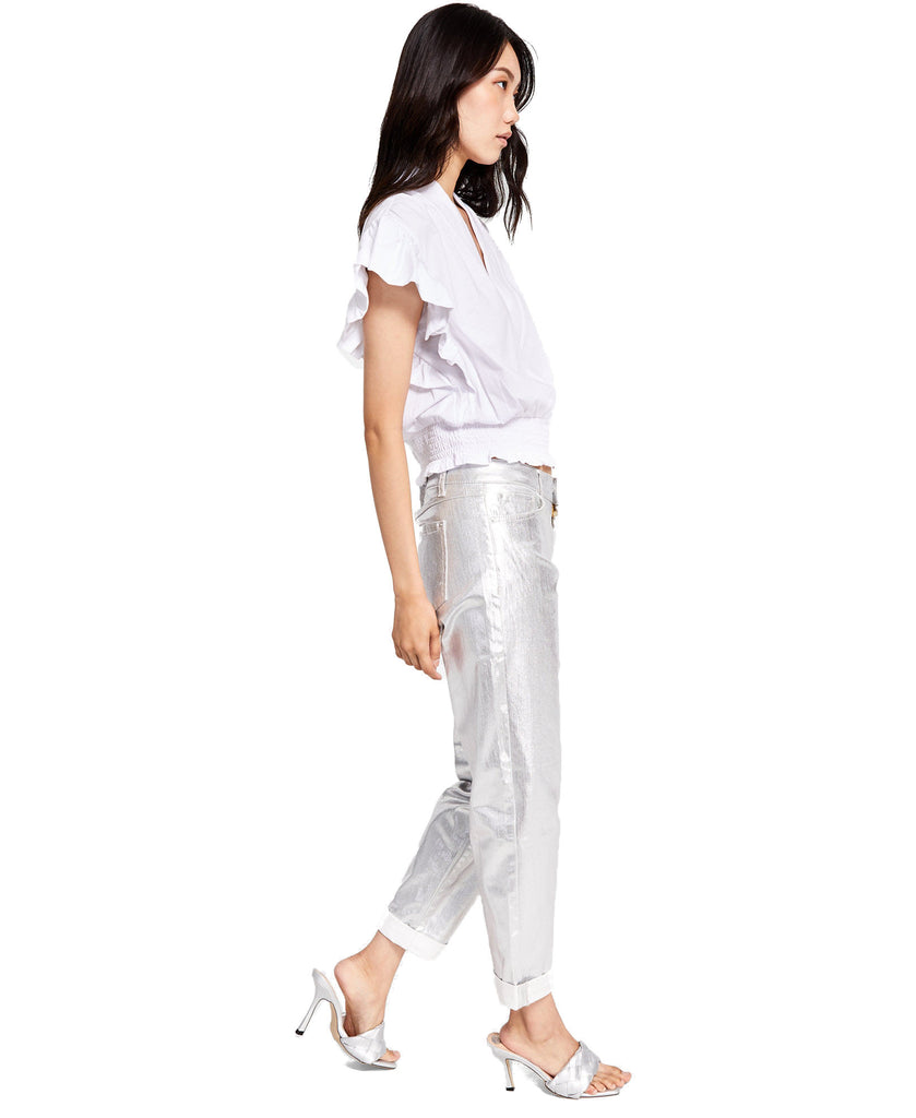 INC International Concepts Women Metallic Boyfriend Jeans