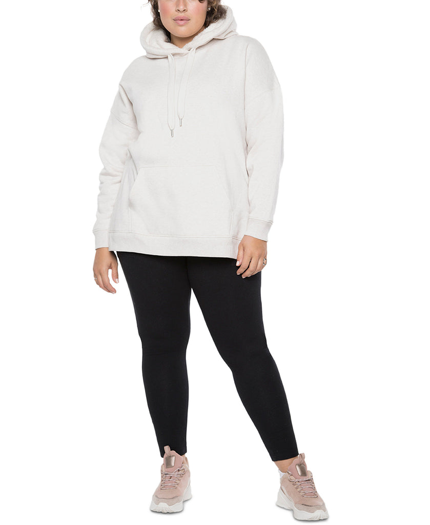 Black Tape Women Plus Trendy Oversized Hoodie Pale Oatmeal Mix