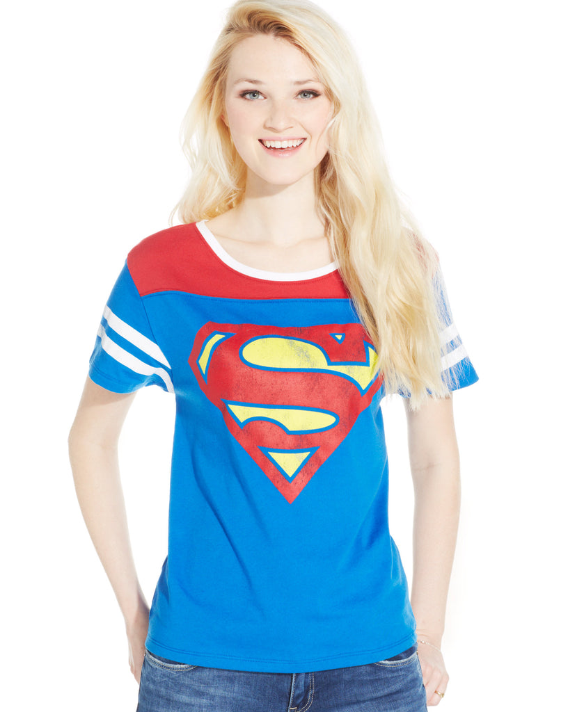 Bioworld Juniors Petite Superman Graphic Tee Blue Red