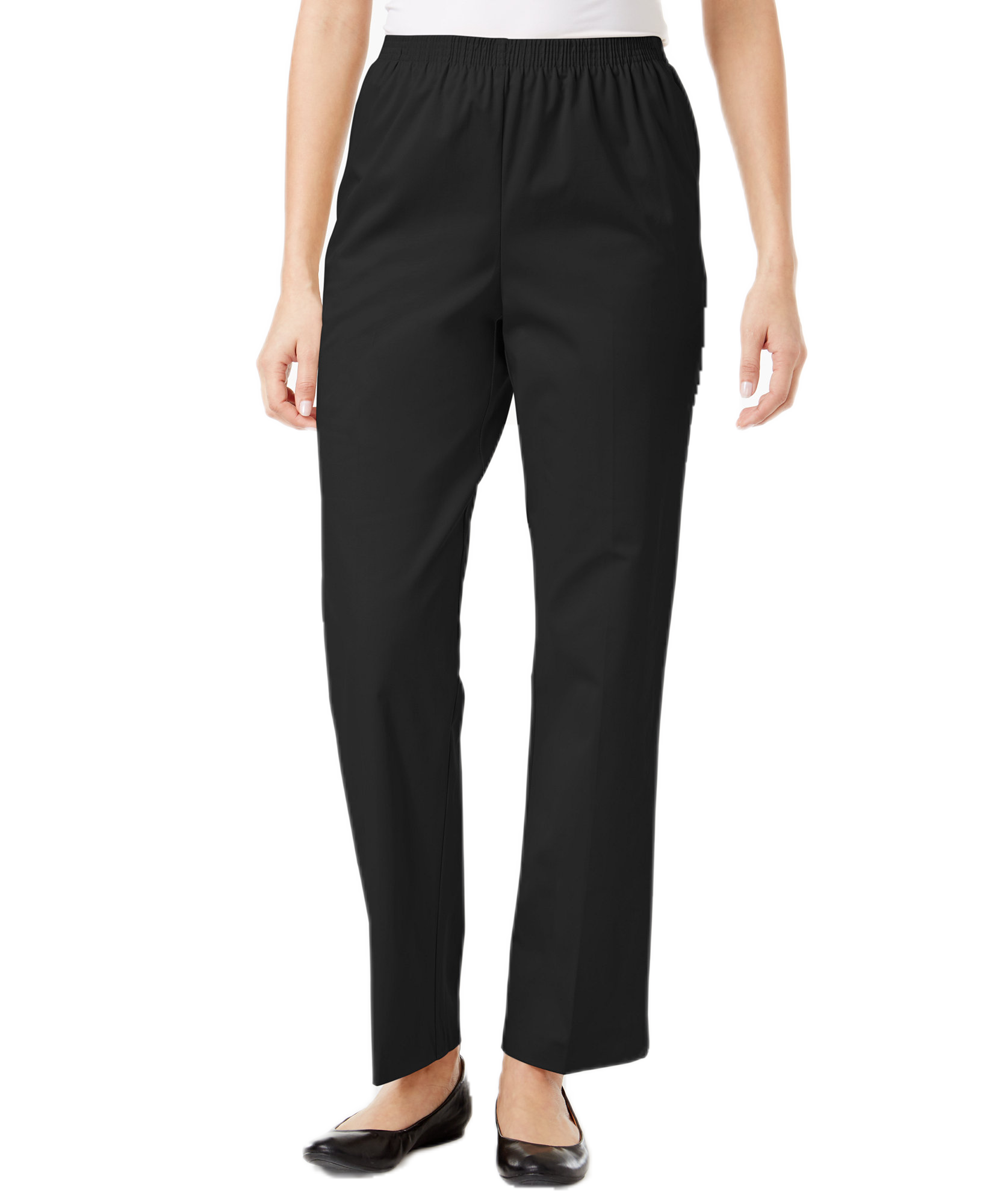 Alfred Dunner Women Classics Twill Pull On Pants Black