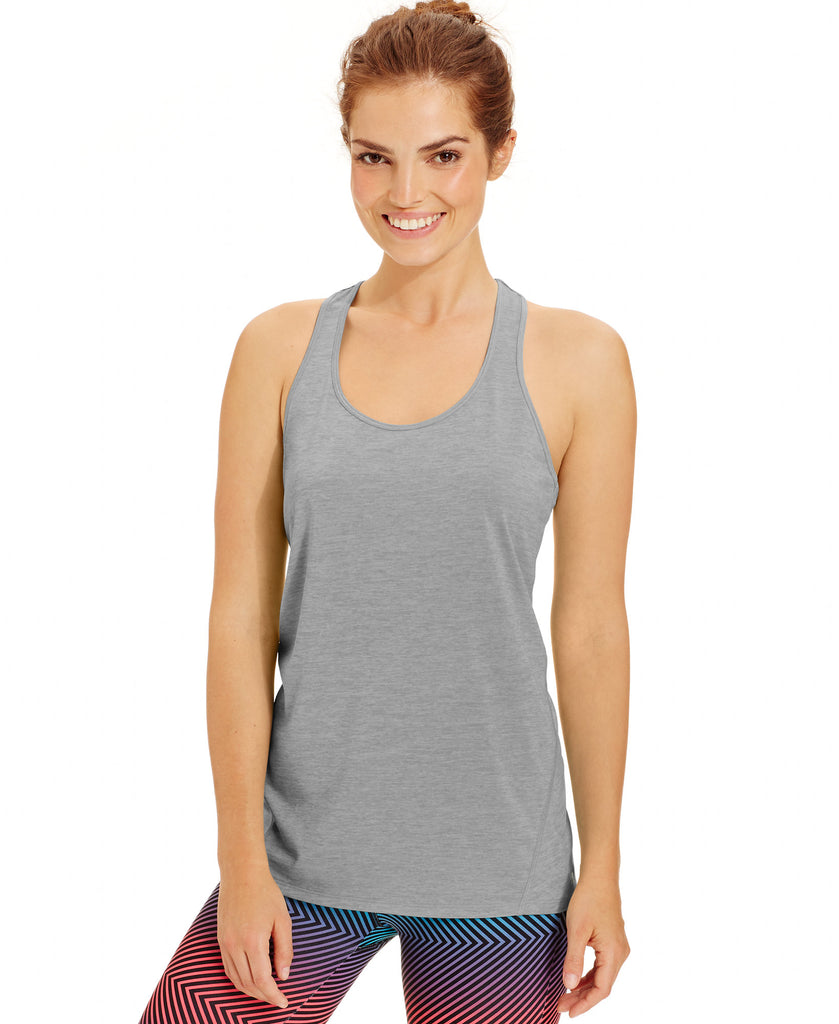 Ideology Women Rapidry Heathered Racerback Performance Tank Top Silver Ice