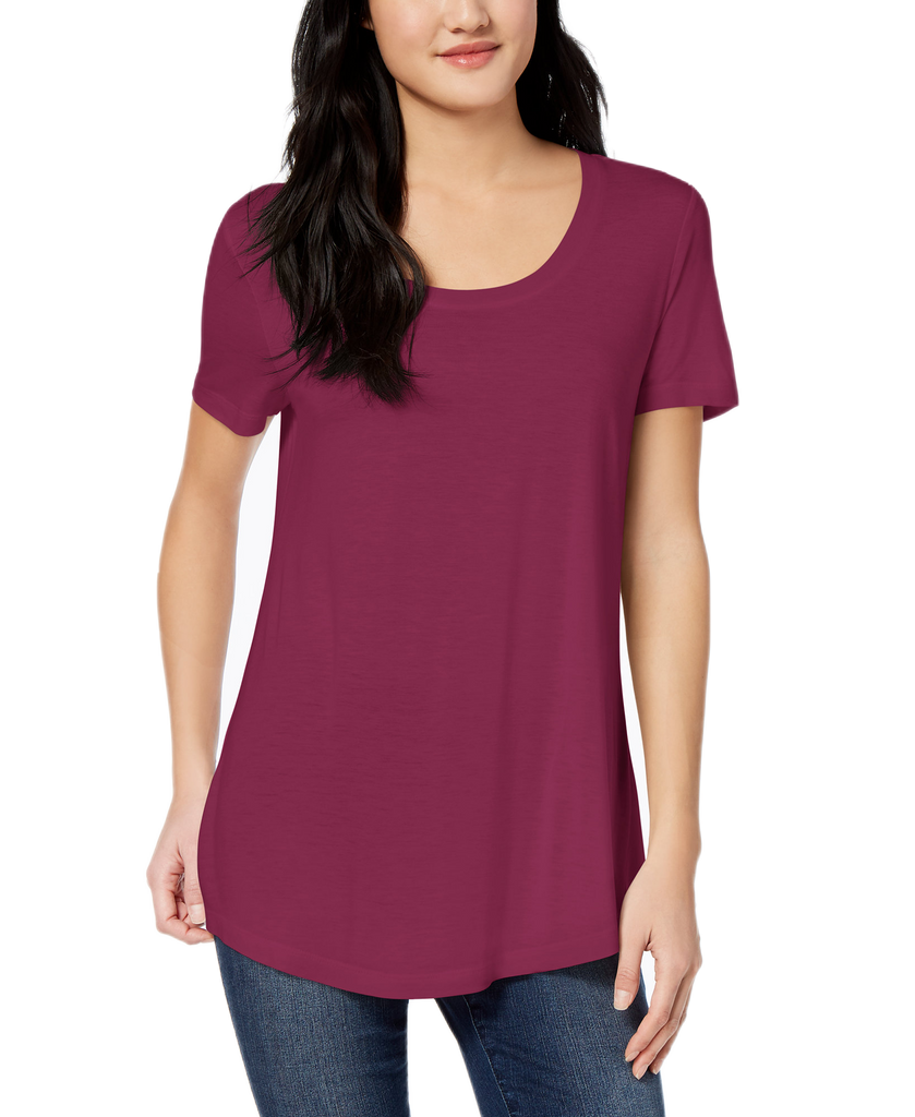 Maison Jules Women Scoop Neck T Shirt Wild Cherry