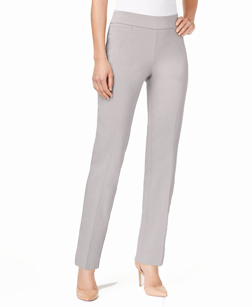 JM Collection Women Pull On Tummy Control Slim Leg Pants Lunar Grey