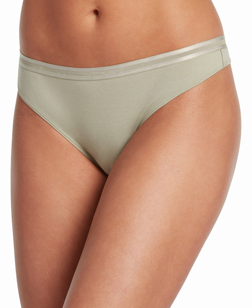 Jockey Women Supima Cotton Allure Thong 1628 Light Linen Green