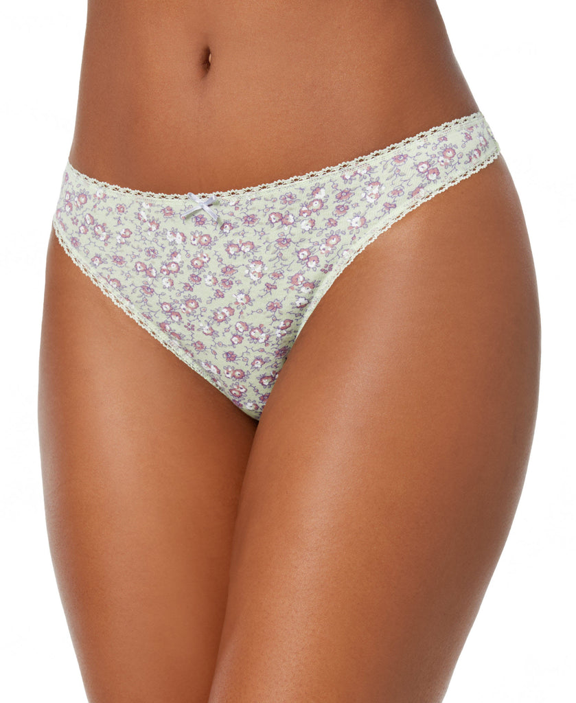 Charter Club Women Pretty Cotton Thong Small Floral