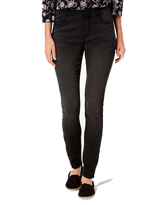 Style & Co Womens Pull On Jeggings Black Smudge