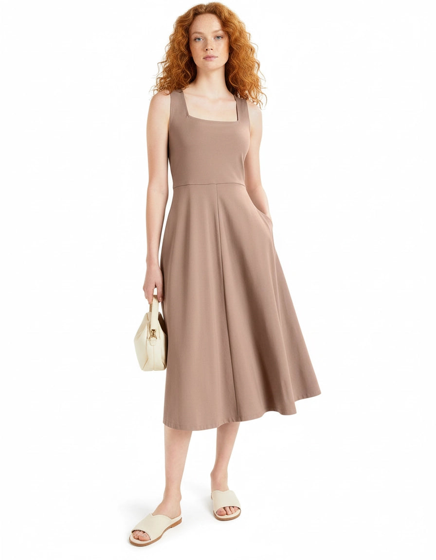 alfani tank fit & flare midi dress Elegantly Designed Tight-Fitting Dress – Shodg main image 0
