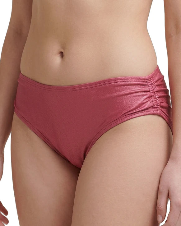 rose calvin klein bikini bottom worn by a person on a white background