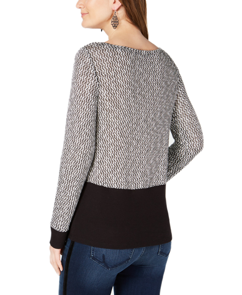 INC International Concepts Women Layered Look Knit Top
