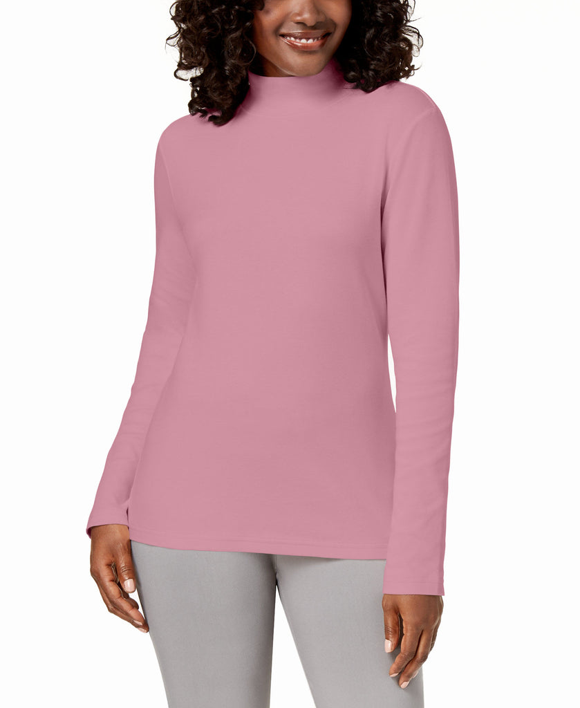 Karen-Scott-Women-Cotton-Mock-Neck-Top