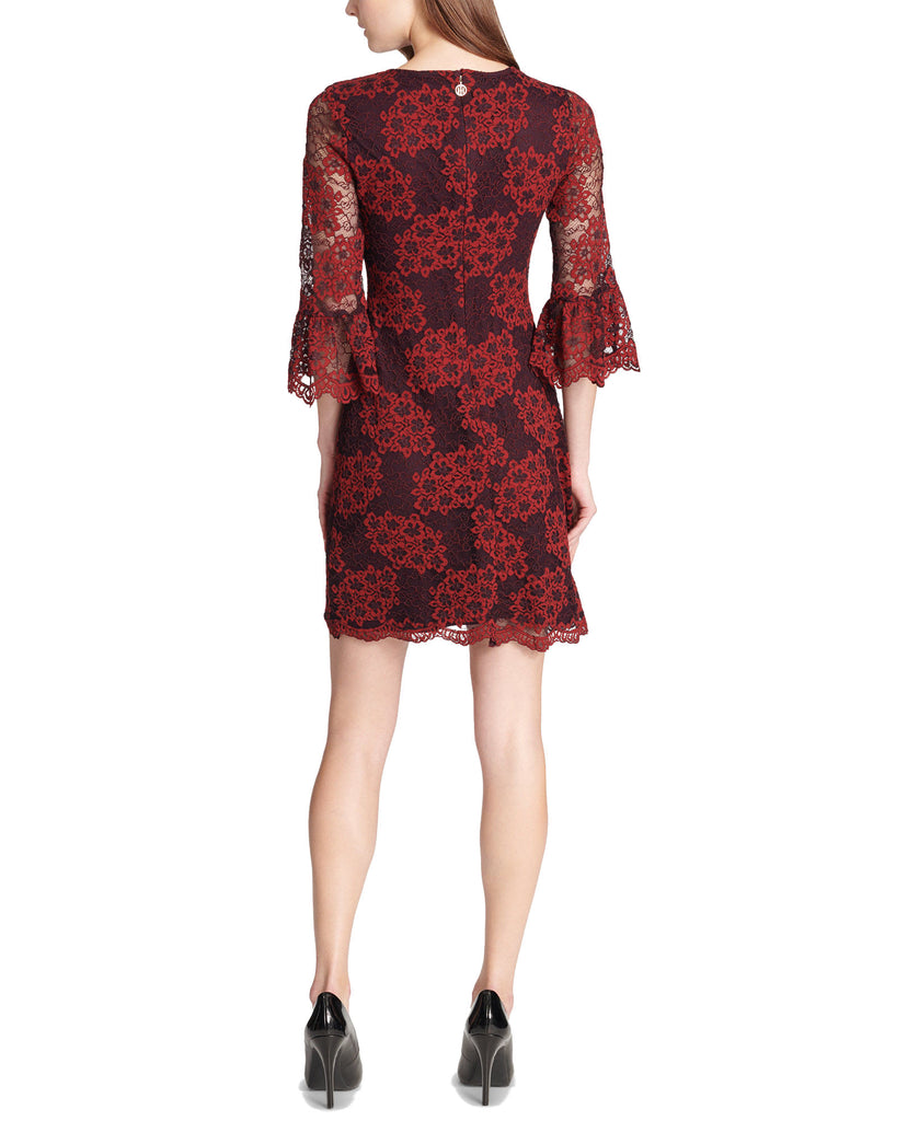 Tommy Hilfiger Women Lace Bell Sleeve A Line Dress