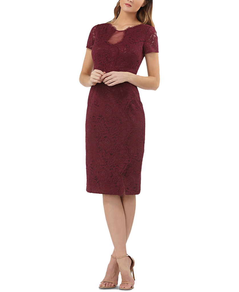 JS Collections Women Lace Sheath Dress