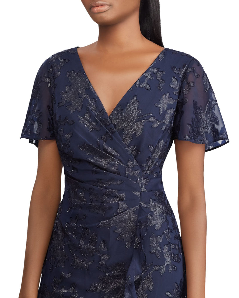 Lauren Ralph Lauren Women Jacquard Faux Wrap Gown