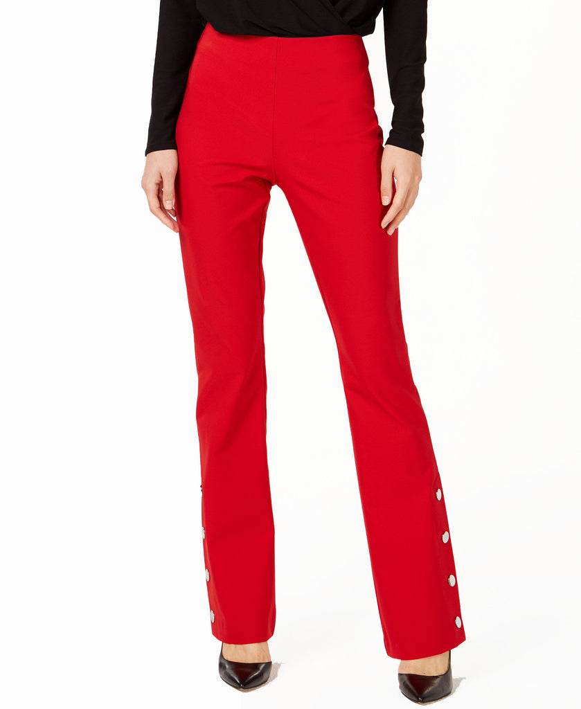 INC International Concepts Women Embellished Bootcut Pants Real Red