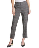 DKNY Women Essex Plaid Ankle Pants Black Red