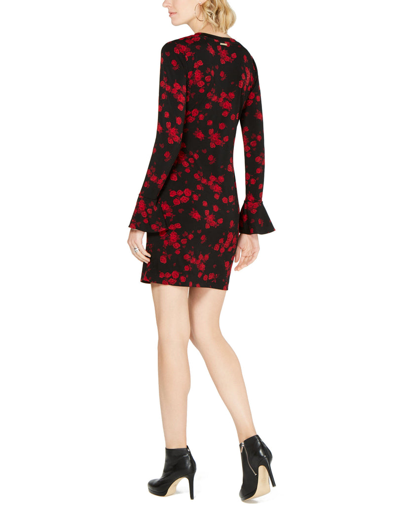 MICHAEL Michael Kors Women Petite Printed Flounce Sleeve Shift Dress