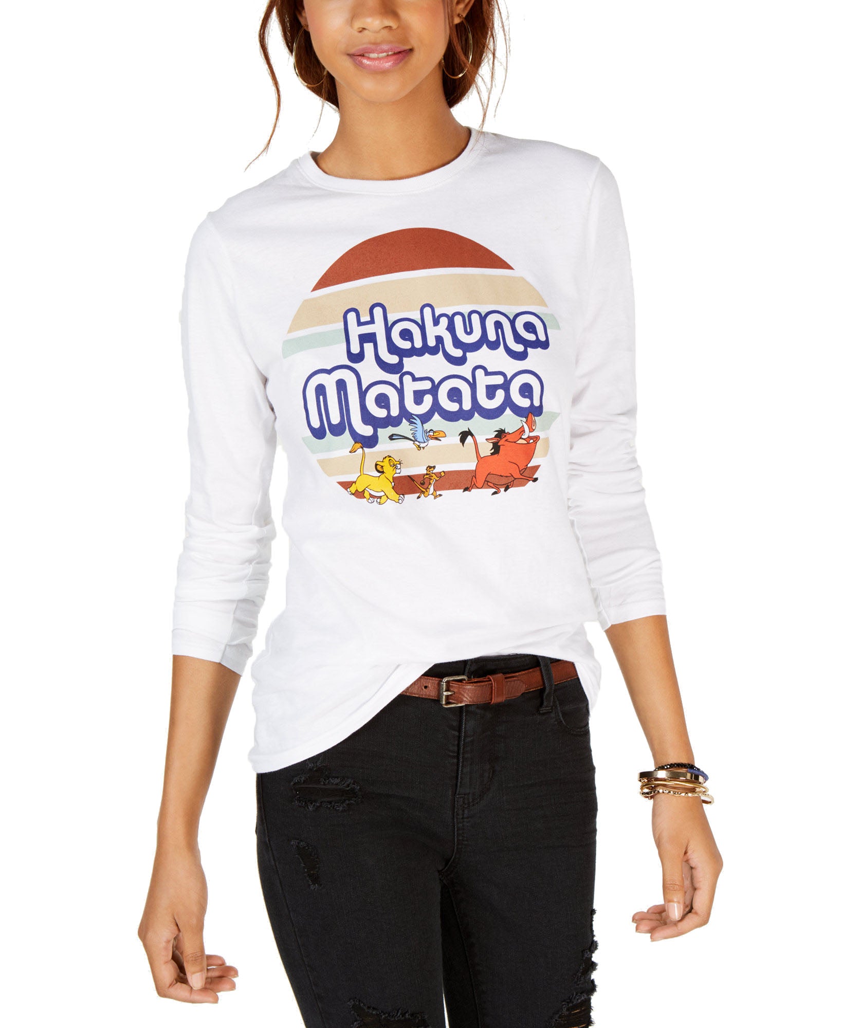Freeze 24 7 Juniors Long Sleeve Graphic Cotton T Shirt White