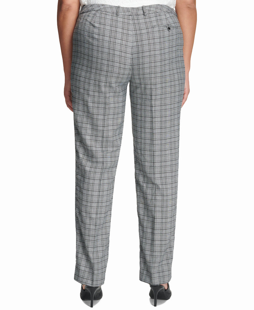 Calvin Klein Women Plus Plaid Straight Leg Pants