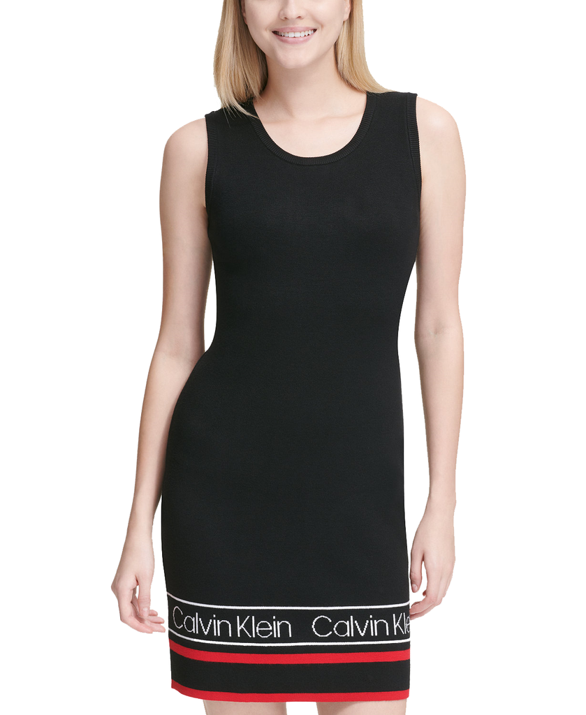 Calvin Klein Women Varsity Stripe Logo Sheath Dress