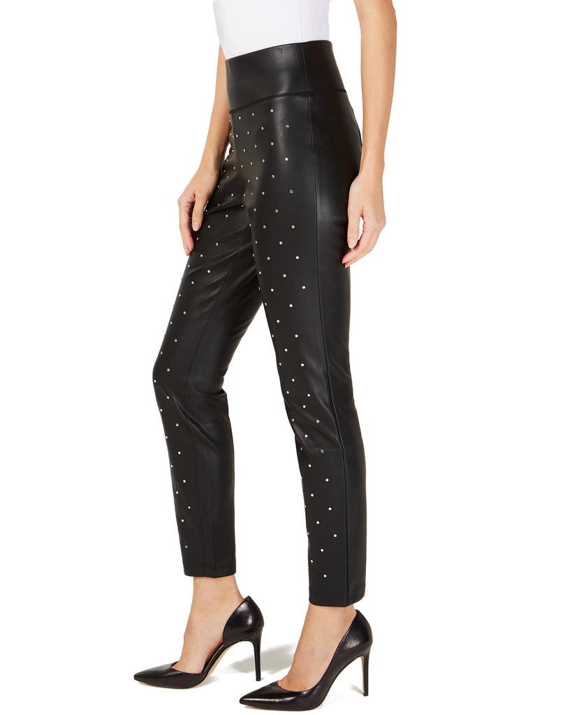 INC International Concepts Women Studded Faux Leather Skinny Pants