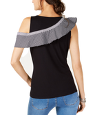 INC International Concepts Women Asymmetrical Ruffle Detail Top