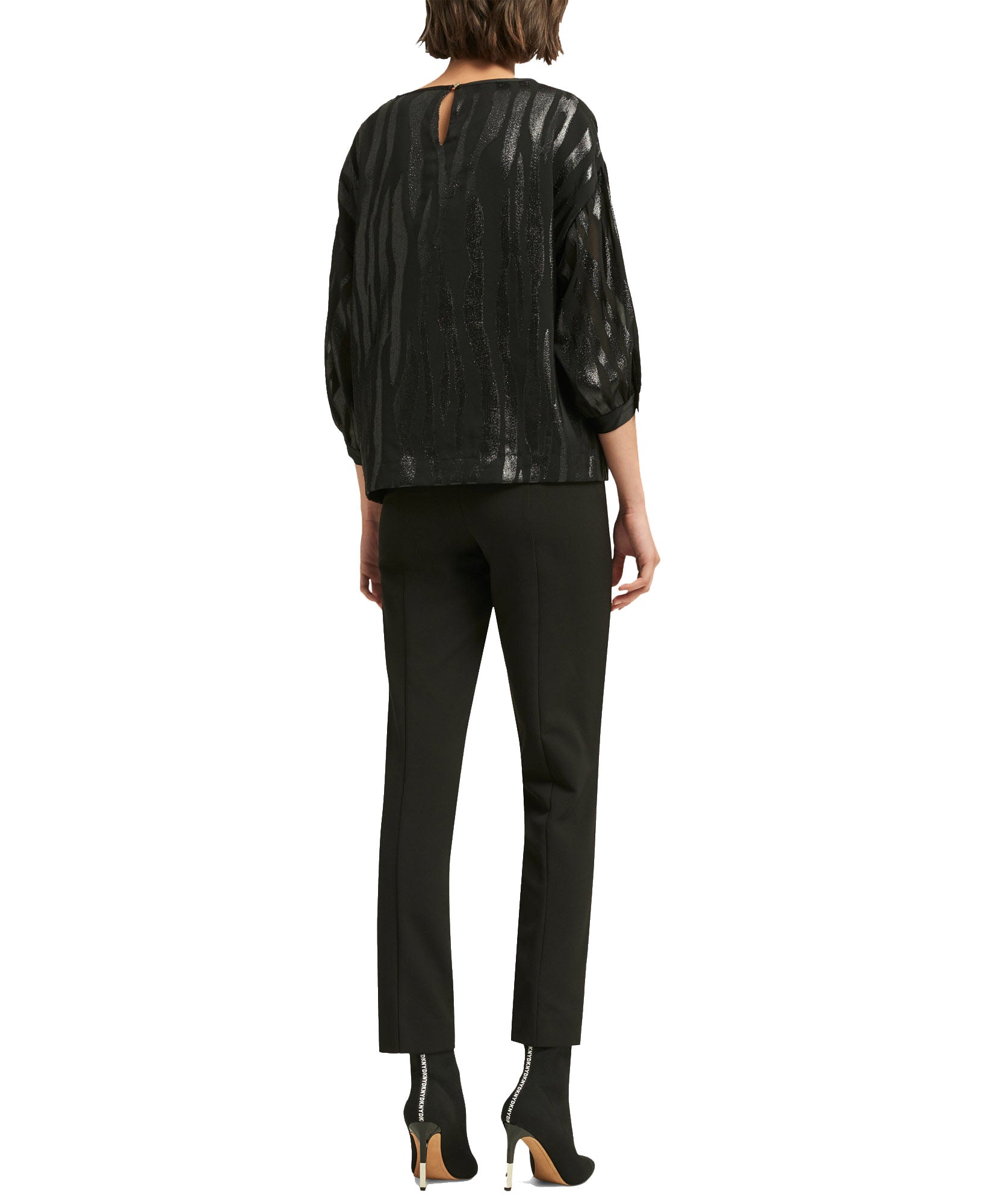 DKNY Women Liquid Metallic Print Top