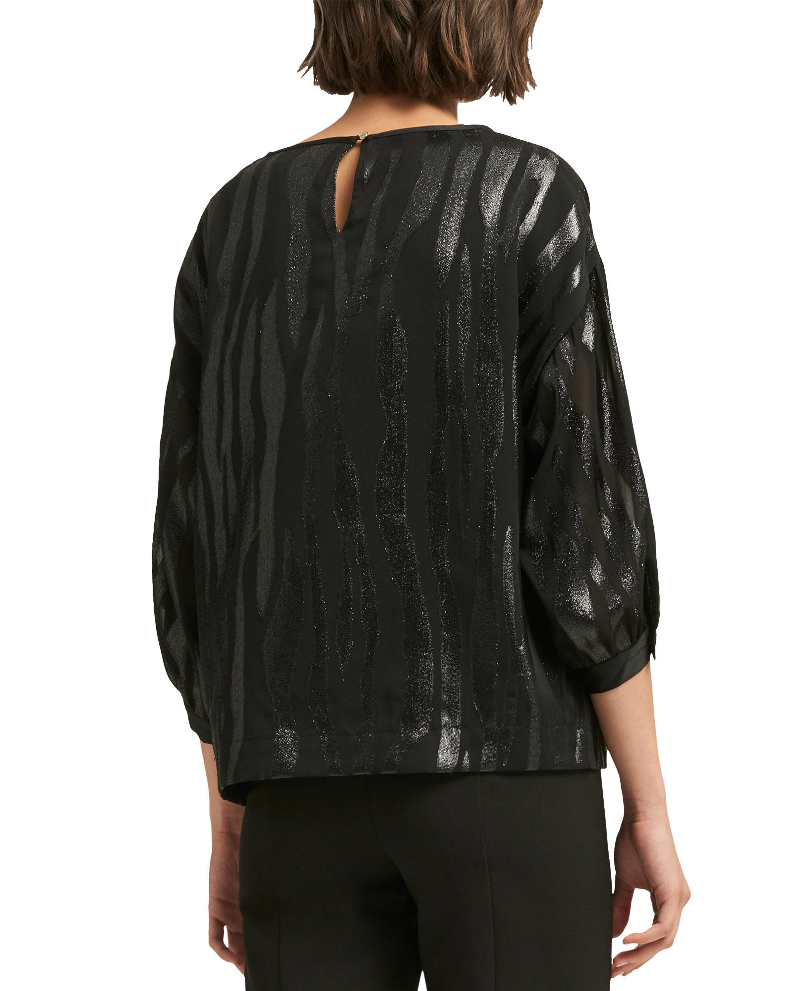 DKNY Women Liquid Metallic Print Top
